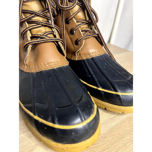 Itasca Men's Brown Leather Steel Shank Thermalite Rain Duck Boots - Picture 7 of 13